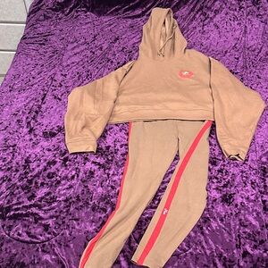 Victoria's Secret Tan Leggings with Red Stripes